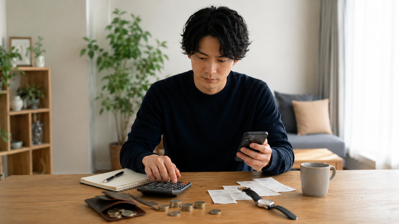 単発バイトの給与と交通費と移動時間を計算する会社員